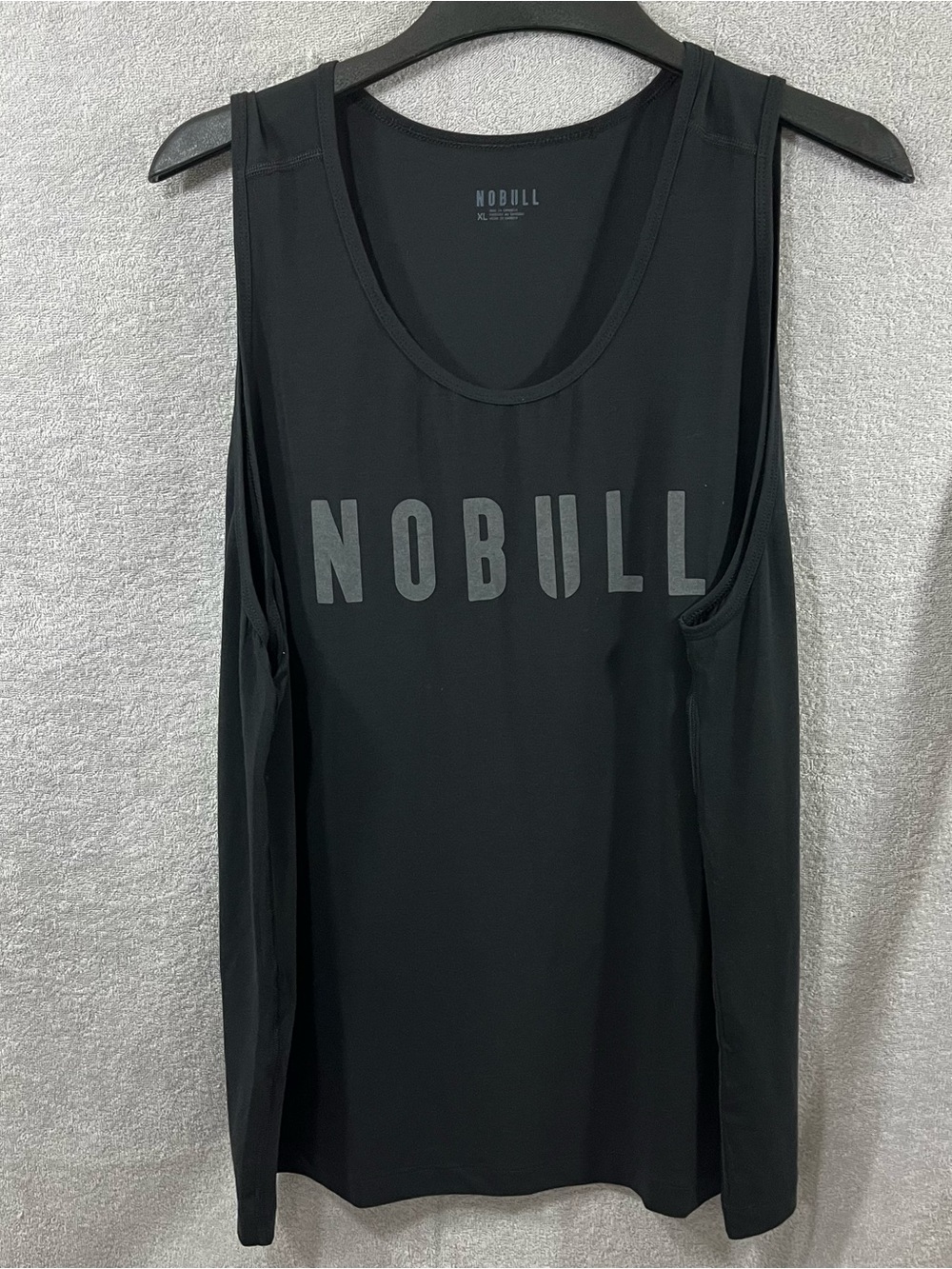 Nobull Tank Top Mens XL Black Spell Out Activewear Workout Gym Dadcore